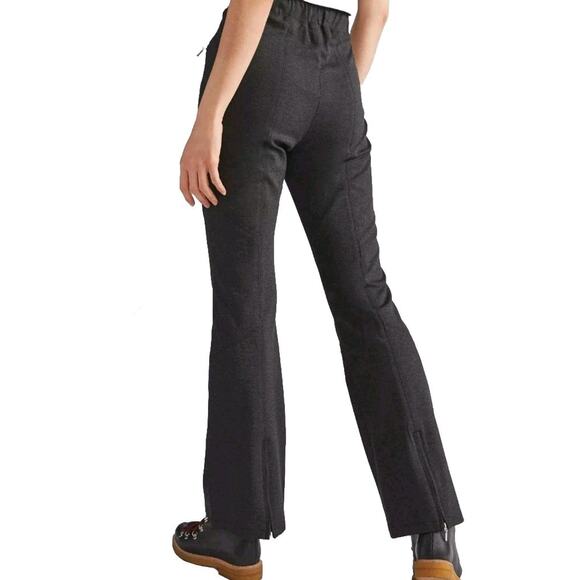 Anthropologie Maeve Womens The Sabine Pull-On Flare Pant Sz L Zippered Leg Grey - Picture 4 of 15